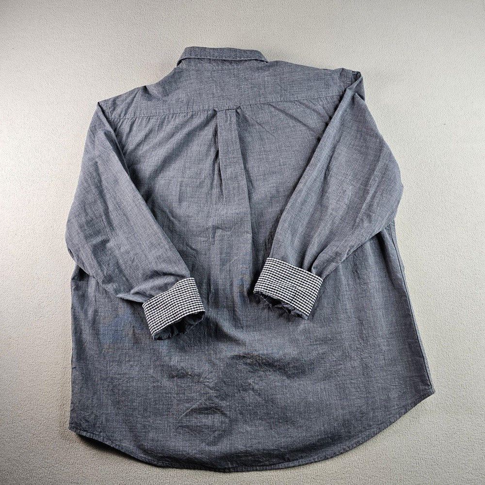 IZOD Chambray Button‎ Down Shirt Mens XL Blue Long Sleeve Classic Fit Casual - Picture 9 of 10